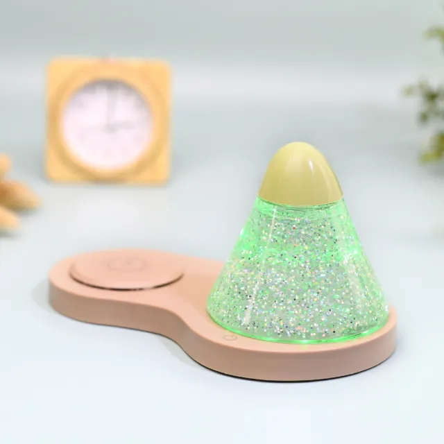 【Gdesign】富士山抹茶山飄飄燈｜2 in 1 七彩流光 / 磁吸充電(七彩流光燈/磁吸無線充電/玩轉山景/擴香石)