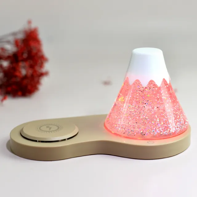 【Gdesign】富士山抹茶山飄飄燈｜2 in 1 七彩流光 / 磁吸充電(七彩流光燈/磁吸無線充電/玩轉山景/擴香石)