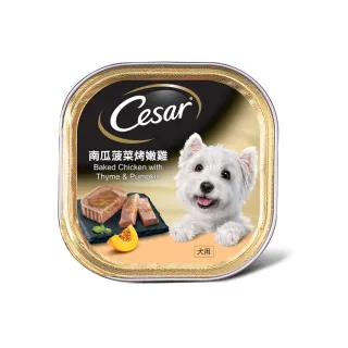 【Cesar 西莎】經典風味餐盒 100g*24入-南瓜菠菜烤嫩雞(寵物/狗罐頭/狗食)