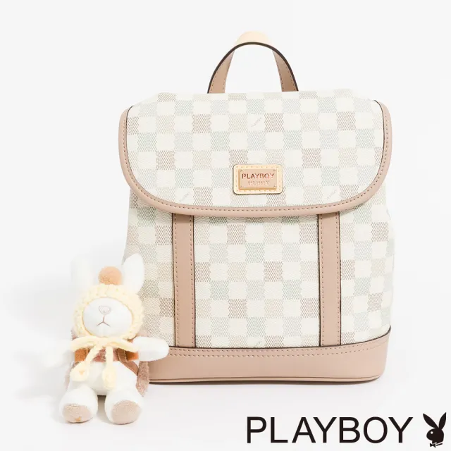 【PLAYBOY】後背包 Wool & Whimsy系列(卡其色)