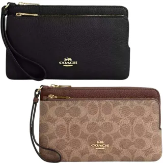 【COACH】新款 雙層拉鍊大手拿 零錢包/長夾 兩色可選(coach CX161 CU919 女夾 女皮包 女皮夾)