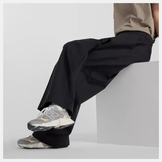 【NEW BALANCE】NB 長褲 女 休閒褲 寬褲 美規 黑 WP51538BK