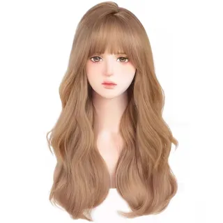【KT DADA】高溫絲假髮 全套頭假髮 女生假髮 假髮 長捲髮假髮 奶茶色假髮