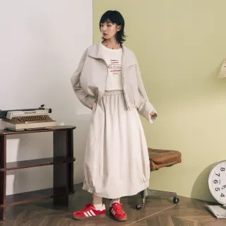 【gozo】水洗鬆緊下擺氣球裙(兩色)