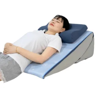 芝浦 芝浦 可調節三角靠枕床上護理靠背墊防反流斜坡墊床頭靠枕腰靠墊(帶涼墊坡度可調四季通用)