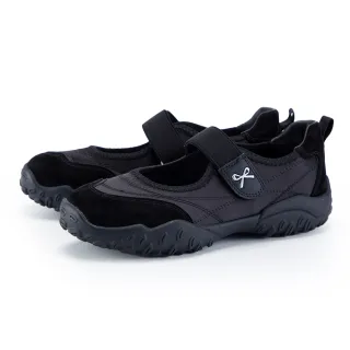 【ORIN】異材質拼接彈力瑪莉珍運動鞋(黑色)