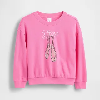 【GAP】女幼童裝 Logo印花圓領大學T-粉色(804627)