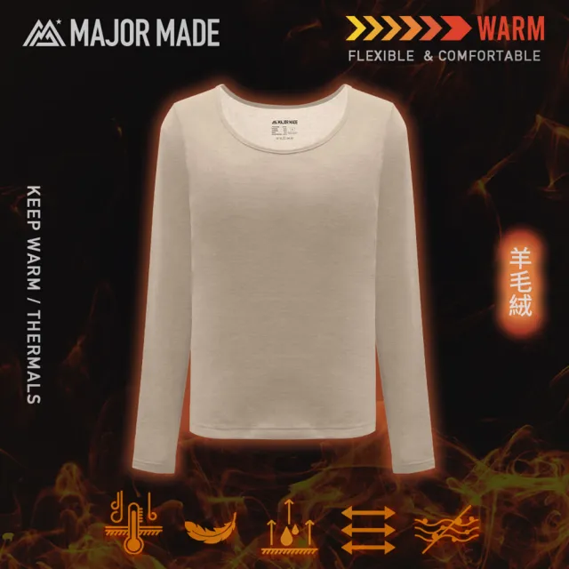 【MAJOR MADE】四代羊絨柔軟圓領發熱衣(發熱衣/內搭上衣/圓領)