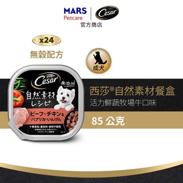 【Cesar 西莎】自然素材餐盒 85g*28入 寵物/狗罐頭/狗食