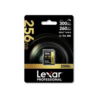 【Lexar 雷克沙】全新專業版 256GB  SDXC 2000x  UHS-II 8K 記憶卡 Gold系列(300 MB/s  終身有限保固)