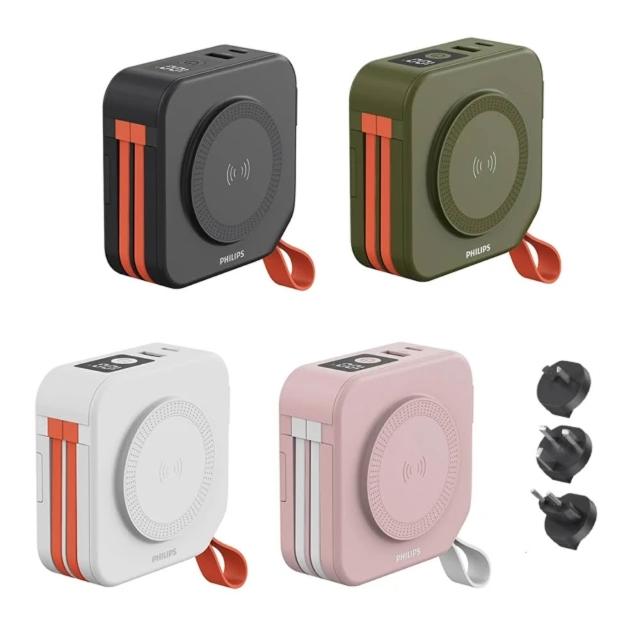 【Philips 飛利浦】FunCube DLP4347C-E多功能十合一自帶線行動電源 10000mAh(37Wh/具Wh標示)