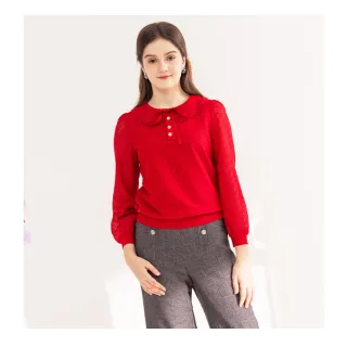 【IRIS 艾莉詩】清雅鏤空蕾絲上衣-2色(46133)