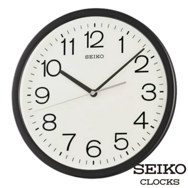 【SEIKO 精工】大數字滑動式秒針靜音簡約掛鐘QXA847(30cm大鏡面 清晰時標)