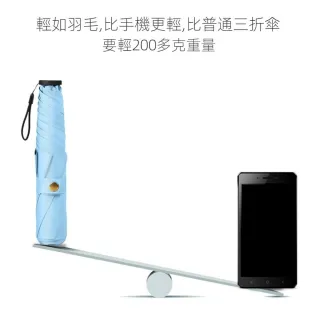 【TWBUY 台灣好購】110g極輕碳纖輕量羽毛傘(超輕量傘 晴雨傘 遮陽傘 摺疊傘 迷你傘 防曬傘)