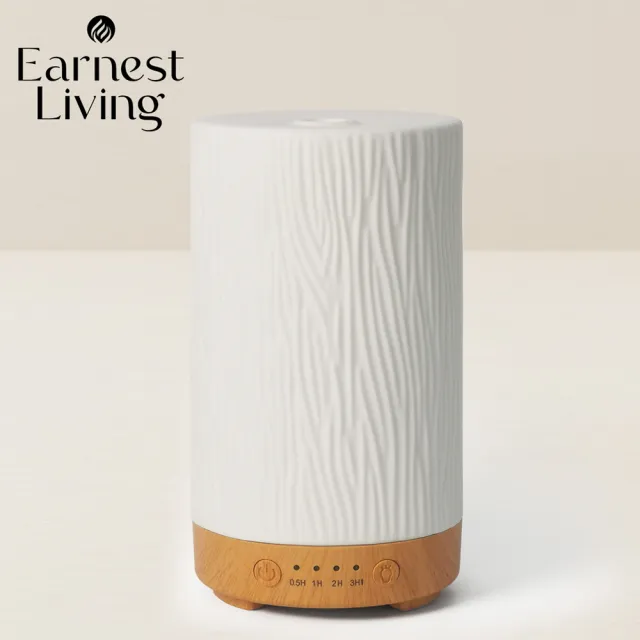 【Earnest Living】樹紋陶瓷香氛水氧機 100ml(擴香儀、擴香石、精油擴香)