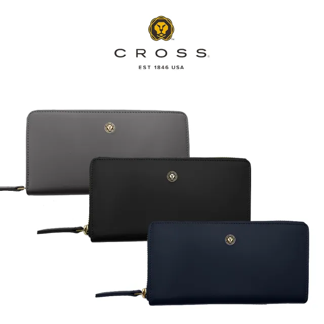 【CROSS】直播限定 限量1折 頂級小牛皮拉鍊長夾 雅典娜系列 全新專櫃展示品(3色 送禮盒提袋)