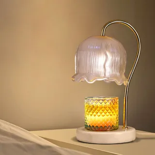 【Les nez 香鼻子】大朵鈴蘭大理石融蠟燈(附燈泡 定時 調節亮度)