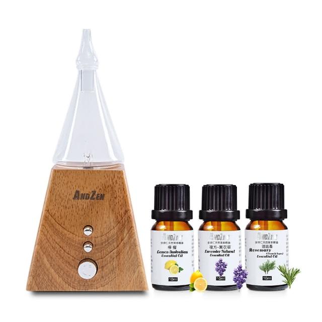 ANDZEN安得仁 AZ-8601 香氛負離子定時玻璃實木擴香儀，採用淺木紋設計，結合玻璃與實木材質，優雅融入居家空間。支援USB與插電電源，無需容水，輕鬆擴散精油香氛，同時釋放負離子淨化空氣。定時功能方便使用，中國製造，尺寸依標示，配件齊全，是居家辦公芳療必備神器，提升生活品質與空氣清新度。