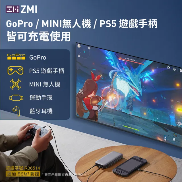 【ZMI】20號 25000mAh 210W 88.9Wh/90.7Wh 2C1A 3孔輸出 雙向快充行動電源(筆電/手機/mac/平板/QB826G)