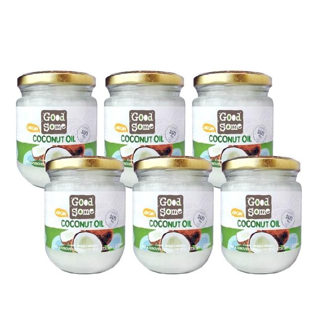 【GoodSome 好東西】第一道冷壓椰子油225mlx6入(最多自然醫學博士推薦、防彈咖啡 2027/04)