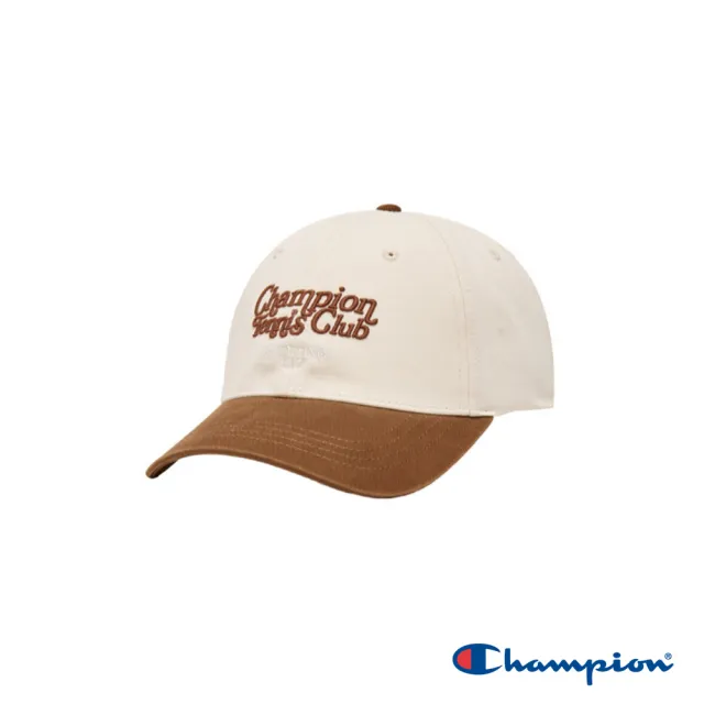 【Champion】官方直營 中性-RETRO CAMPUS 刺繡棒球帽-淺米/褐色(U5CACCU03S1-丁禹兮同款商品)