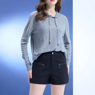 【HONOR 山形屋】率性車線單釦拉鍊口袋短褲-黑/綠