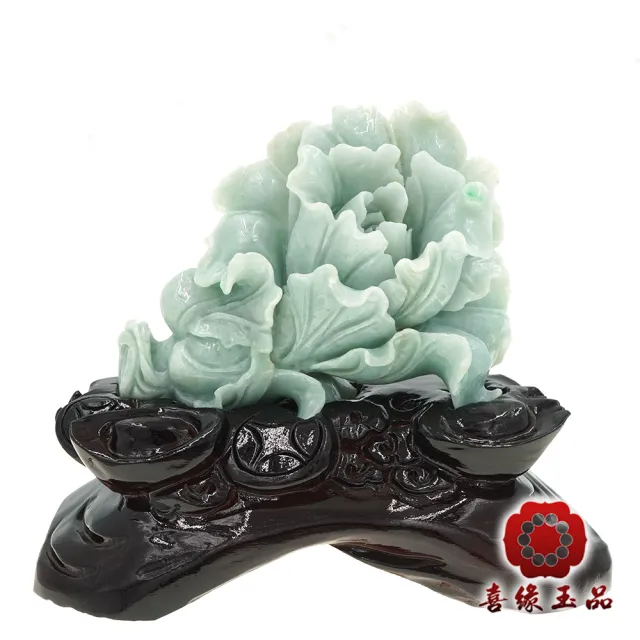 【喜緣玉品】白菜 天然翡翠A貨 點翠 百財聚頂 富貴呈祥 風水擺設 擺件(開運風水)