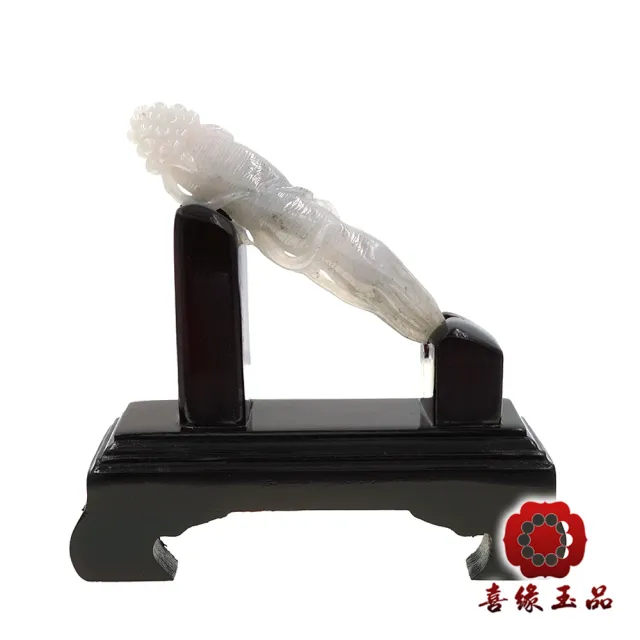 【喜緣玉品】人參 天然翡翠A貨 冰紫烏雞 參壽安康 福祿雙全 風水擺設 擺件(開運風水)