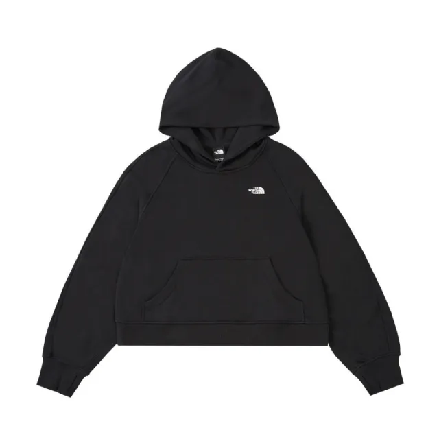 【The North Face】TNF 休閒 運動 舒適透氣長袖帽T W CROP HOODIE - AP 女 黑(NF0A8F0YJK3)