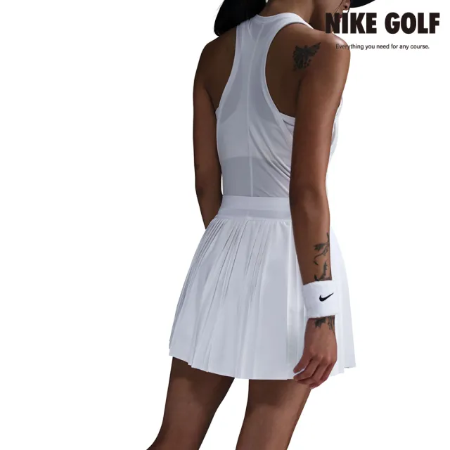 【NIKE GOLF】NikeCourt Advantage Dri-FIT 女款百摺網球裙 FZ6513-100(白)
