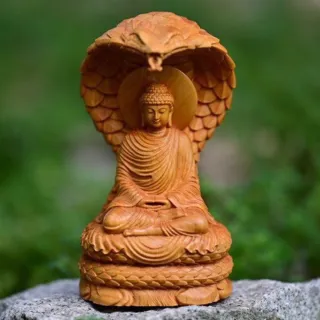 【LEEHER】大日如來/坐禪釋迦摩尼/佛像擺件/禪意擺設/木雕/擺件/崖柏木/保平安