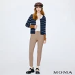 【MOMA】纖長撞色褲腰彈力九分鉛筆褲(兩色)