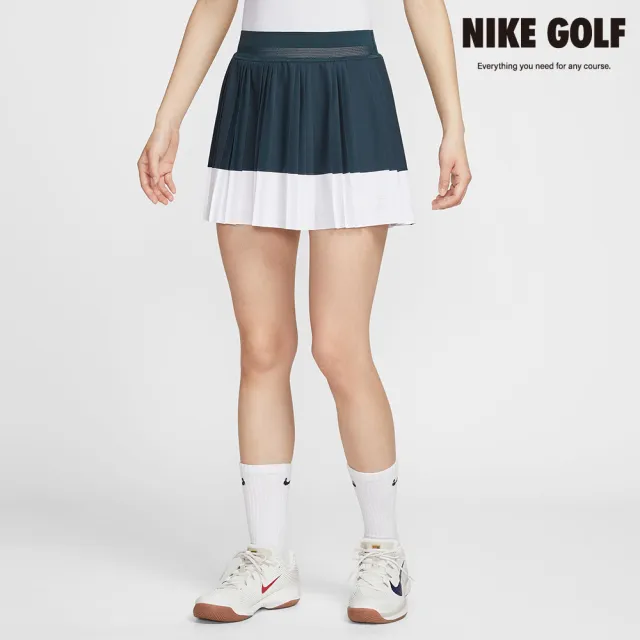 【NIKE GOLF】NikeCourt Advantage Dri-FIT 女款百摺網球裙 HJ7914-478(藍/白)