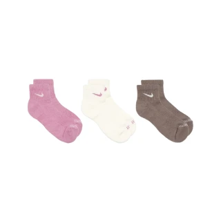【NIKE 耐吉】休閒襪 Everyday Plus Cushioned Ankle 襪子 粉紅 棕 白 3雙入(SX6890-936)
