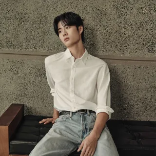 【GIORDANO 佐丹奴】韓國同款 男裝透氣棉麻休閒商務帥氣長袖襯衫(多色任選)