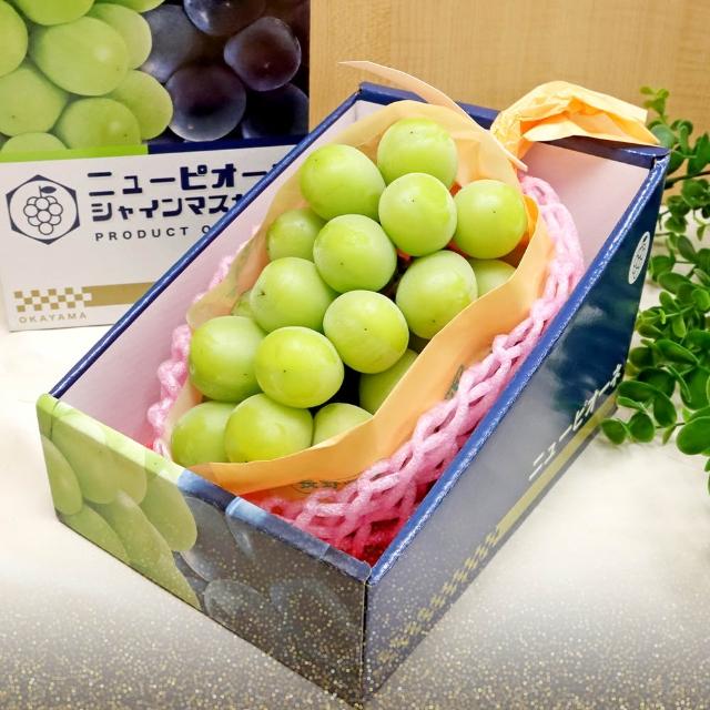 【WANG 蔬果】日本麝香無籽葡萄1房x1盒(400-450g/串 禮盒/空運直送)