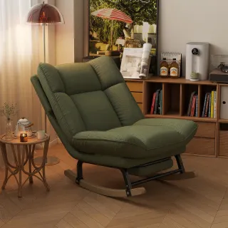 【巨匠】搖搖椅 午睡椅 陽台休閒椅 家用懶人椅 實木搖椅 單人沙發椅 客廳躺椅(午睡搖搖椅)