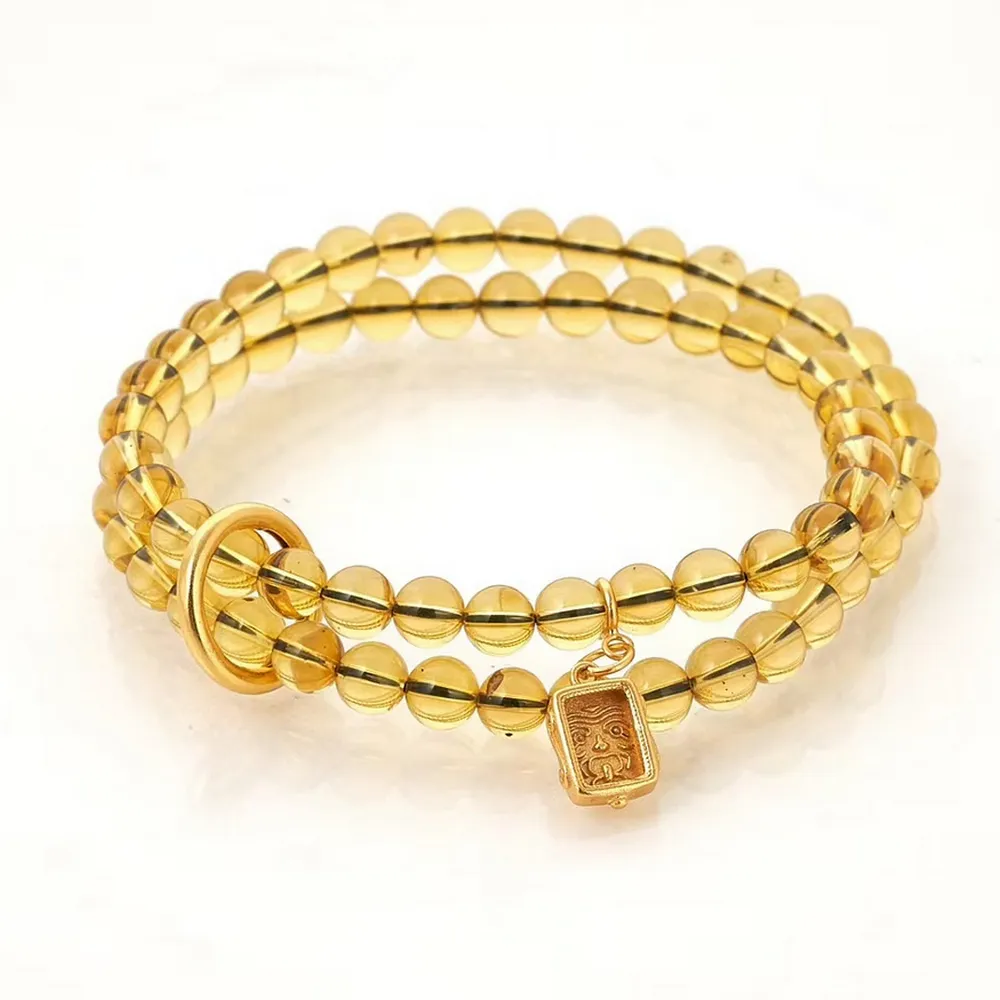 【勝弘珠寶】多明尼加藍琥珀扎基拉姆2圈手串(藍珀手串)