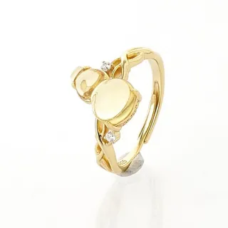 【勝弘珠寶】多明尼加淨水藍琥珀福祿戒指(藍珀戒指)