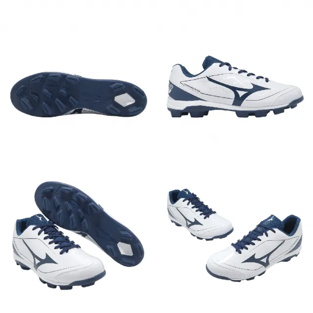 【MIZUNO 美津濃】棒壘球鞋 Cushionrevo DIA 寬楦 男鞋 白 藍 支撐 11GP2525-14