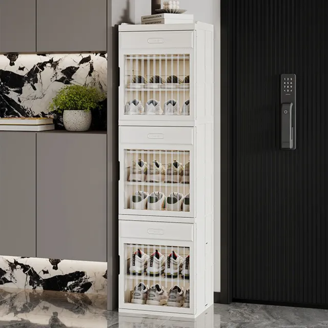 【HOME宜家】鞋櫃 大容量鞋櫃 置物櫃 單列1門3格透灰(快速組裝 收納櫃 大容量收納櫃 置物櫃)