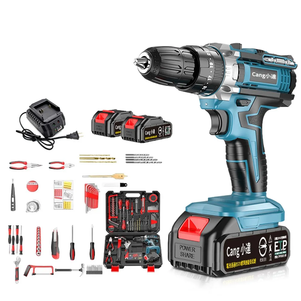 小達】電鑽超大扭力可鑽水泥牆/混凝土（五節兩電+座充）贈126件工具套裝(電動起子/起子機/衝擊電鑽) - momo購物網- 好評推薦-2026年1月