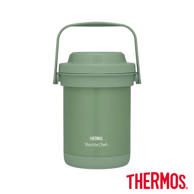【THERMOS 膳魔師】森活綠境不鏽鋼真空燜燒提鍋1800ml(TCRA-1802-MPG)