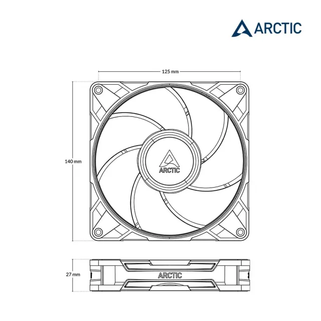 【Arctic】P14 Pro PST 14公分高風壓共享風扇 黑色(機殼風扇 電腦風扇 散熱風扇 高靜壓)