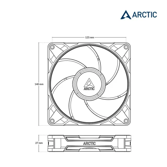 【Arctic】P14 Pro PST 14公分高風壓共享風扇 白色(機殼風扇 電腦風扇 散熱風扇 高靜壓)