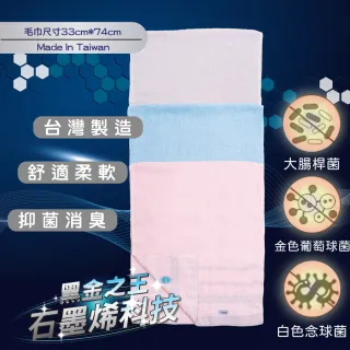【amica】台灣製造石墨烯純棉運動巾(石墨烯 毛巾 抑菌 除臭 舒適 彈力 蓄熱升溫 透氣)