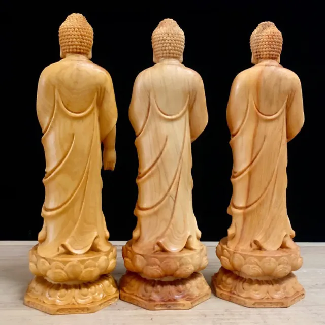 【KT DADA】佛像擺件 阿彌陀佛 木雕佛像 供奉禮佛 崖柏 雕刻 木雕 西方三聖
