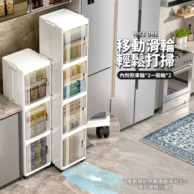 【Mr.Box】20面寬摺疊細縫5層收納櫃(附輪)