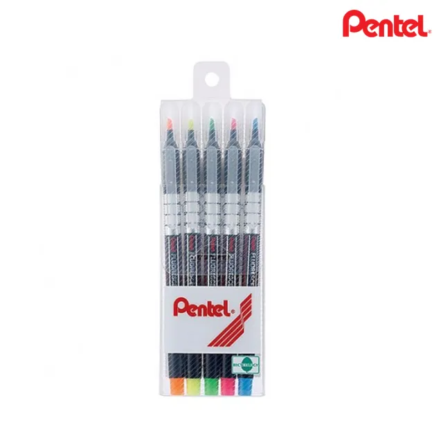 【Pentel 飛龍】S512-5 螢光筆五色套裝