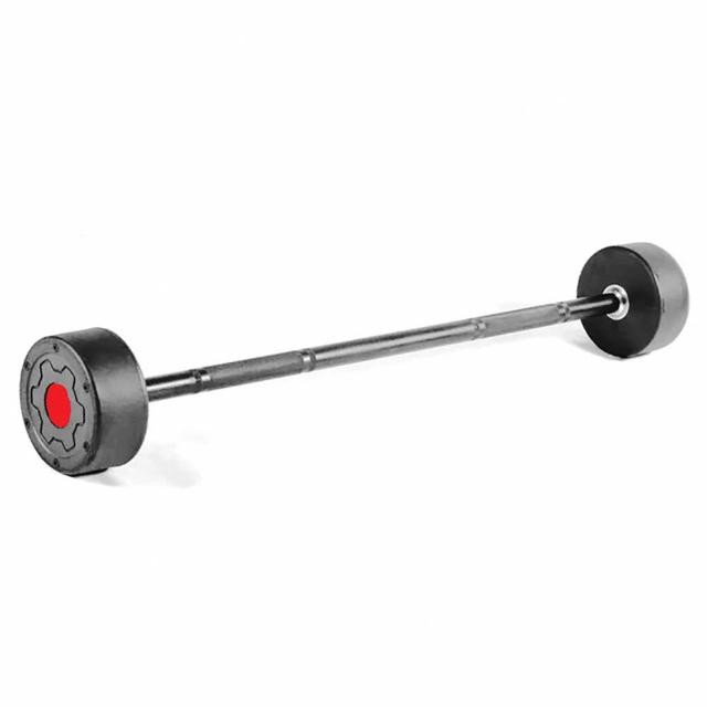 【Fitek】健身房 25公斤包膠直槓鈴／高品質固定包膠槓鈴(25KG 固定長槓鈴／可摔槓鈴／隨拿隨用)